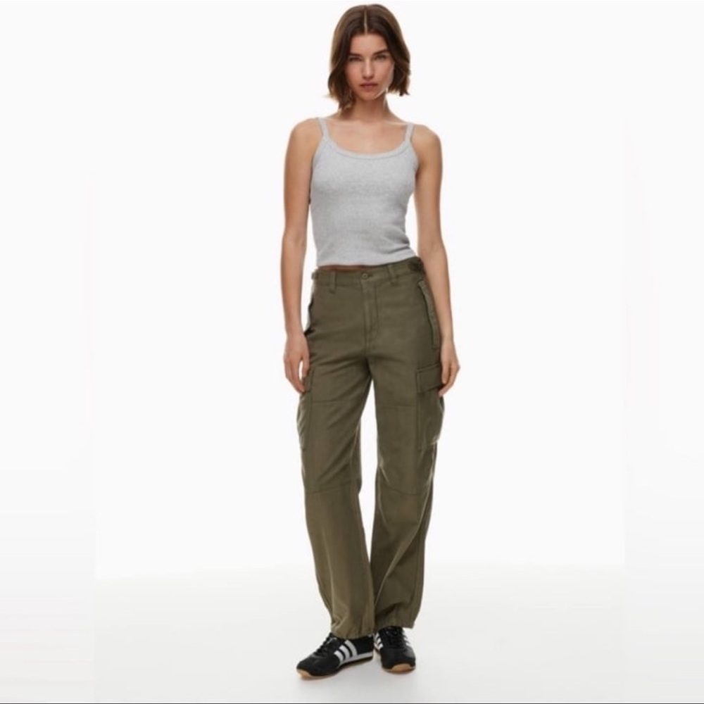 Aritzia Olive Wide-Leg Cargo Pants